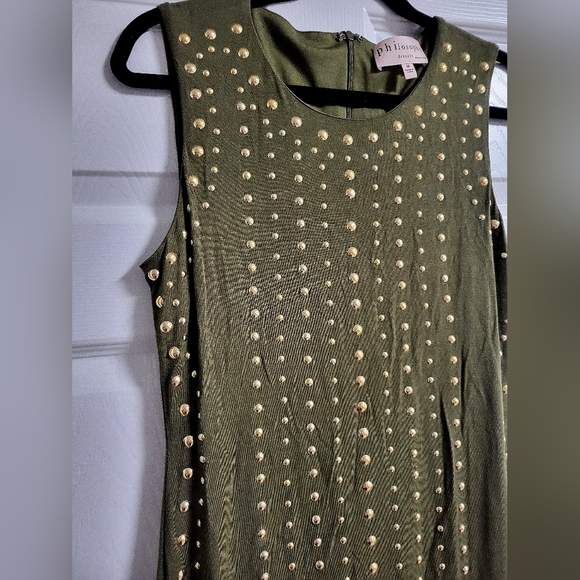 Philosophy - NWOT -Studded Olive Green Dress- Size M - Picture 5 of 6